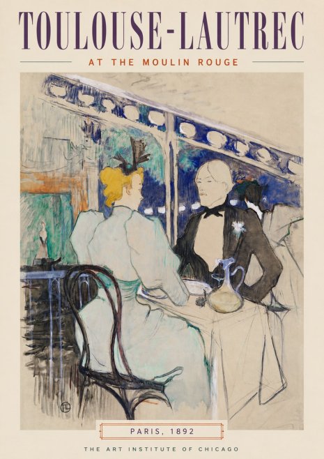 Toulouse-Lautrec At the Moulin Rouge XI No3 - Affiche