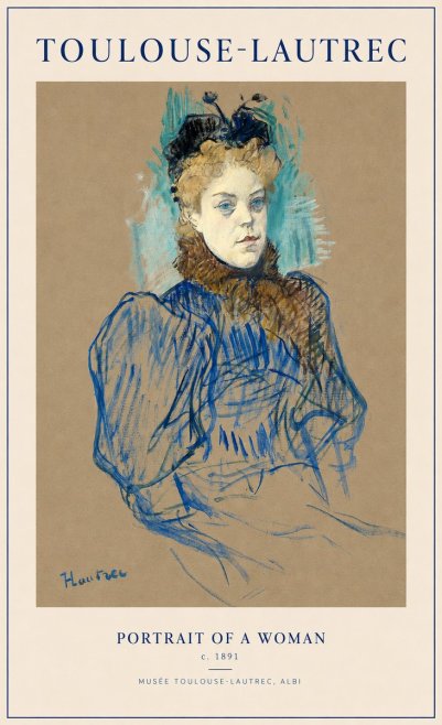 Toulouse-Lautrec Portrait of a Woman No1 - Affiche