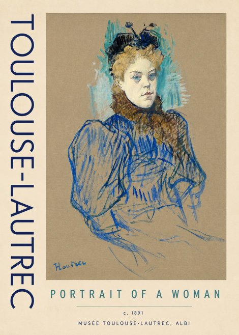 Toulouse-Lautrec Portrait of a Woman No4 - Affiche