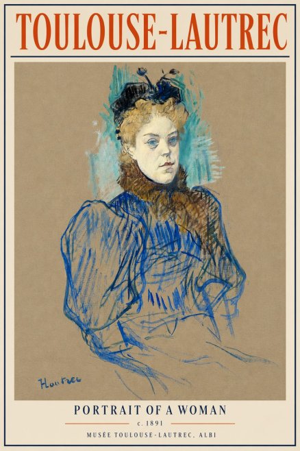 Toulouse-Lautrec Portrait of a Woman No5 - Affiche