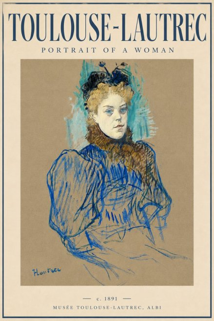 Toulouse-Lautrec Portrait of a Woman No6 - Affiche