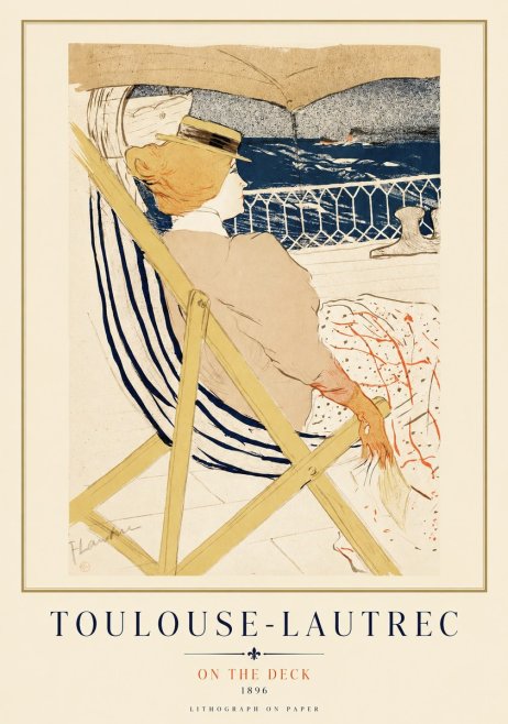 Toulouse-Lautrec On the Deck No1 - Affiche