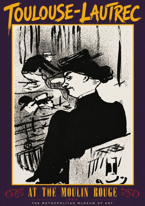 Toulouse-Lautrec At the Moulin Rouge No3 - Affiche