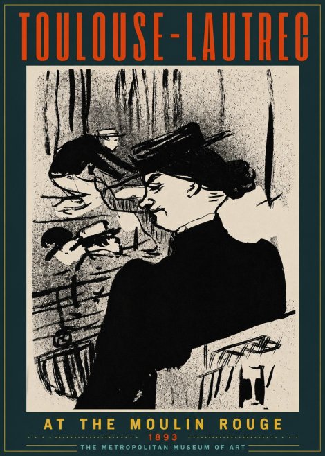 Toulouse-Lautrec At the Moulin Rouge No4 - Affiche