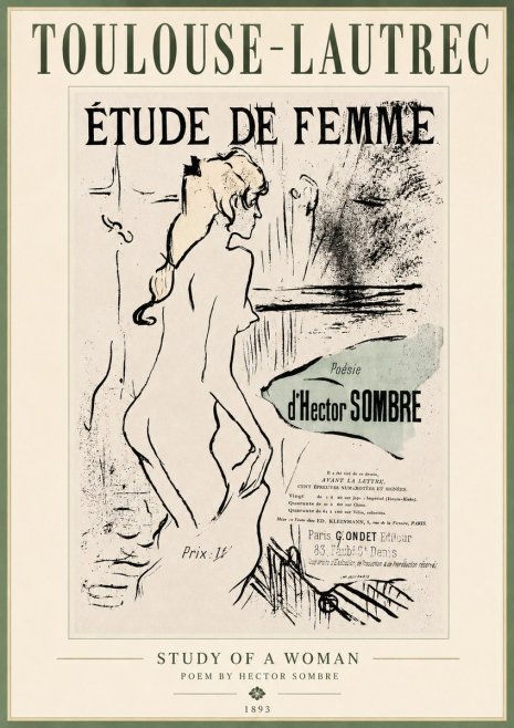 Toulouse-Lautrec Étude De Femme No3 - Affiche