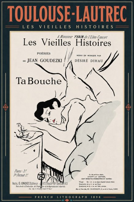 Toulouse-Lautrec Les Vieilles Histoires - Ta Bouche No6 - Affiche