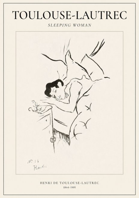 Toulouse-Lautrec Sleeping Woman No1 - Affiche