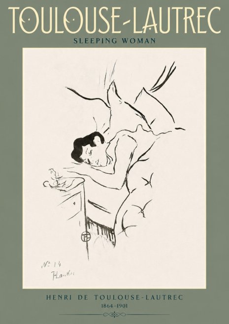 Toulouse-Lautrec Sleeping Woman No2 - Affiche