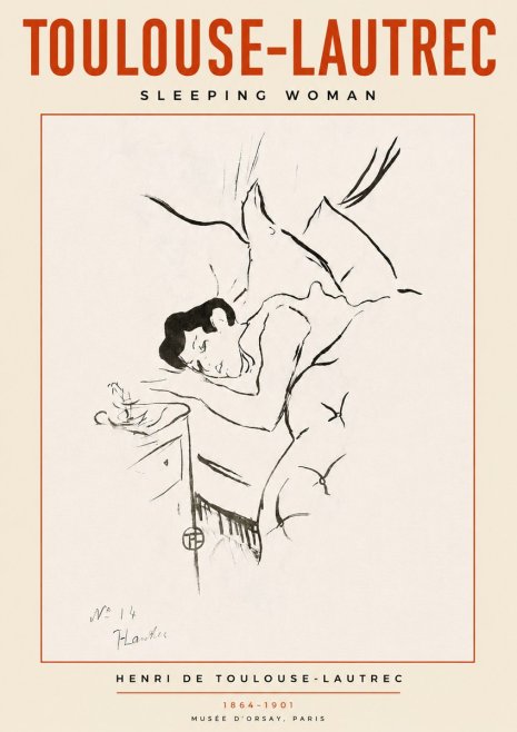 Toulouse-Lautrec Sleeping Woman No3 - Affiche