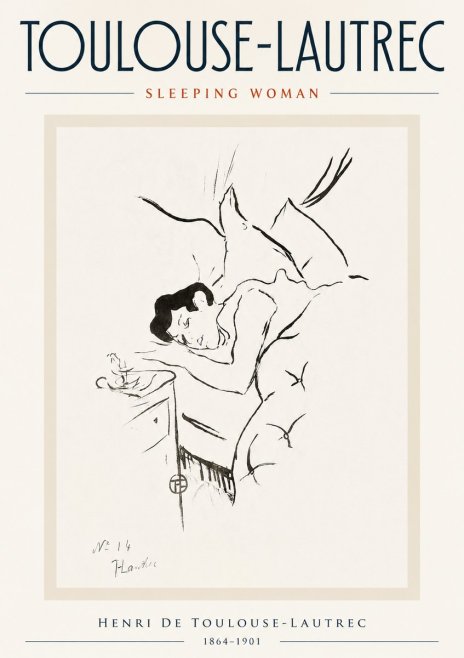 Toulouse-Lautrec Sleeping Woman No5 - Affiche