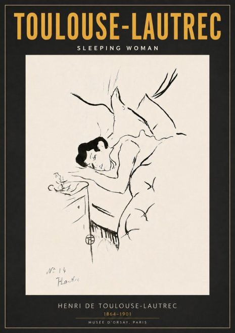 Toulouse-Lautrec Sleeping Woman No6 - Affiche