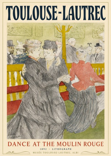Toulouse-Lautrec Dance at the Moulin Rouge No2 - Affiche