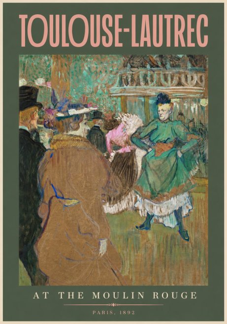 Toulouse-Lautrec At the Moulin Rouge No2 - Affiche
