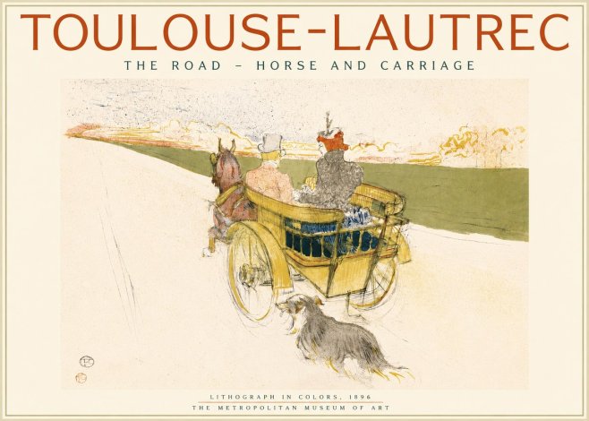 Toulouse-Lautrec The Road - Horse and Carriage No2 - Affiche