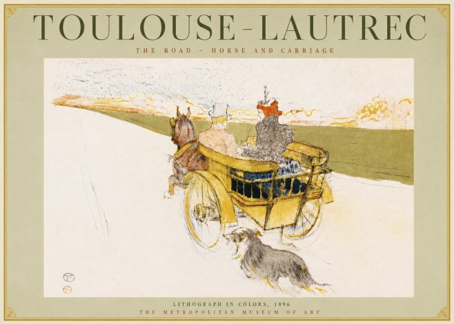 Toulouse-Lautrec The Road - Horse and Carriage No4 - Affiche