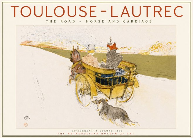 Toulouse-Lautrec The Road - Horse and Carriage No6 - Affiche