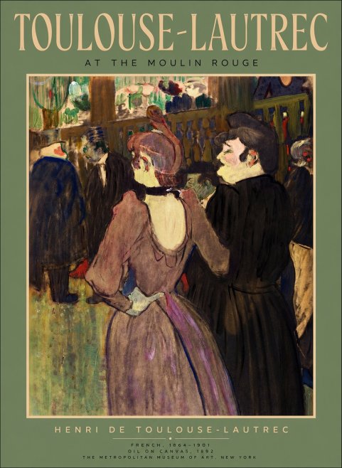 Toulouse-Lautrec At the Moulin Rouge No2 - Affiche