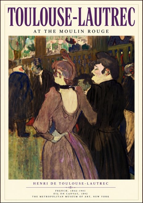 Toulouse-Lautrec At the Moulin Rouge No3 - Affiche