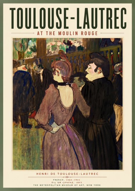 Toulouse-Lautrec At the Moulin Rouge No6 - Affiche