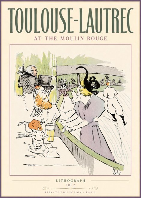 Toulouse-Lautrec At the Moulin Rouge No3 - Affiche