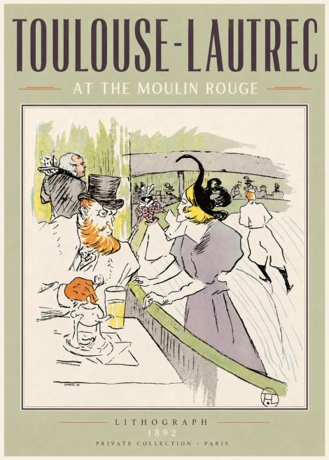 Toulouse-Lautrec At the Moulin Rouge No4 - Affiche