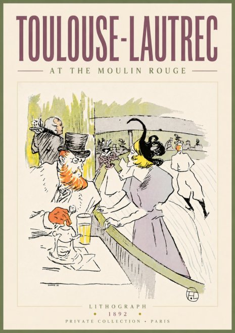 Toulouse-Lautrec At the Moulin Rouge No6 - Affiche