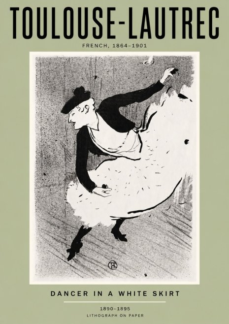 Toulouse-Lautrec Dancer in a White Skirt No2 - Affiche