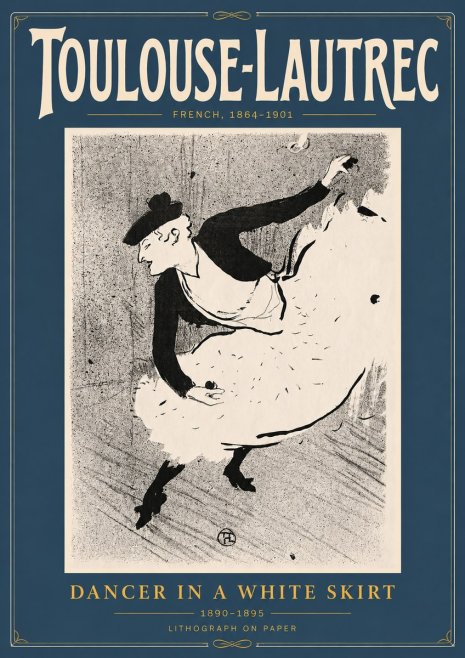 Toulouse-Lautrec Dancer in a White Skirt No4 - Affiche