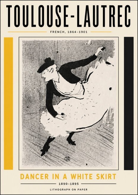 Toulouse-Lautrec Dancer in a White Skirt No5 - Affiche