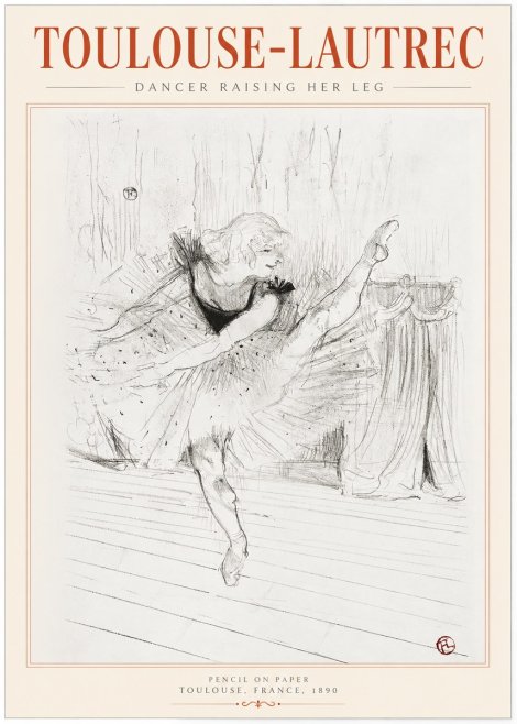 Toulouse-Lautrec Dancer Raising Her Leg No1 - Affiche