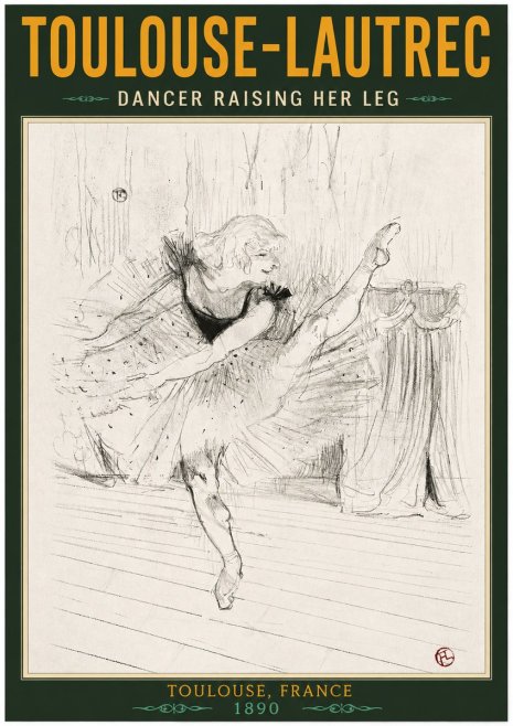 Toulouse-Lautrec Dancer Raising Her Leg No2 - Affiche
