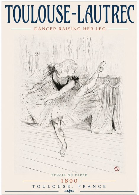 Toulouse-Lautrec Dancer Raising Her Leg No3 - Affiche
