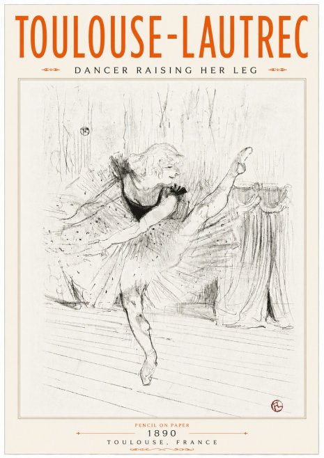 Toulouse-Lautrec Dancer Raising Her Leg No6 - Affiche