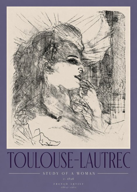 Toulouse-Lautrec Study of a Woman I No2 - Affiche