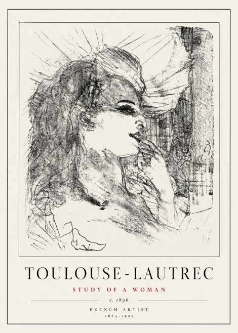 Toulouse-Lautrec Study of a Woman No5 - Affiche