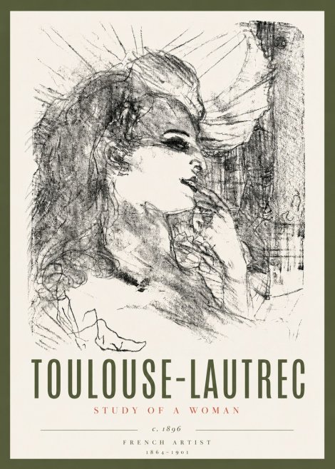 Toulouse-Lautrec Study of a Woman No6 - Affiche
