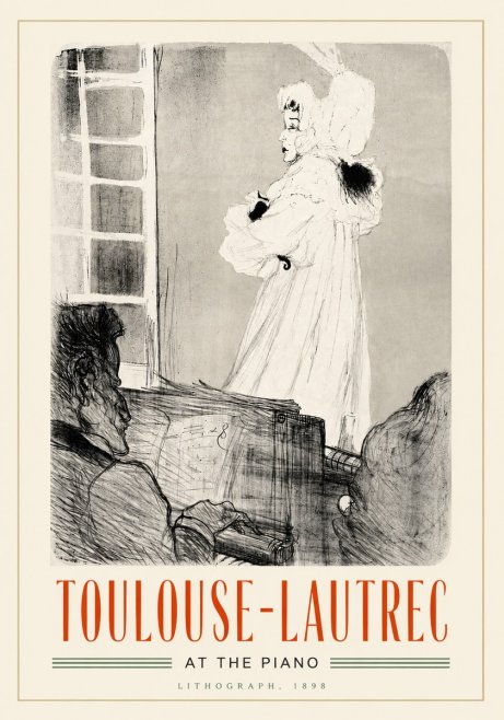 Toulouse-Lautrec At the Piano No4 - Affiche