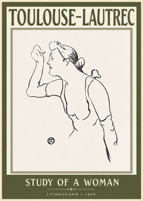 Toulouse-Lautrec Study of a Woman II No2 - Affiche