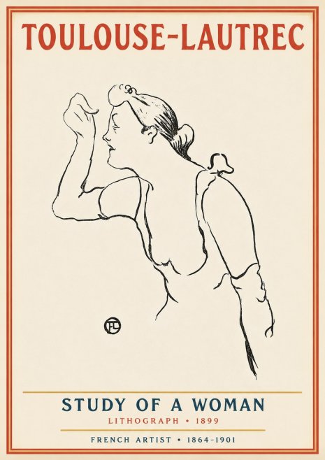 Toulouse-Lautrec Study of a Woman II No3 - Affiche