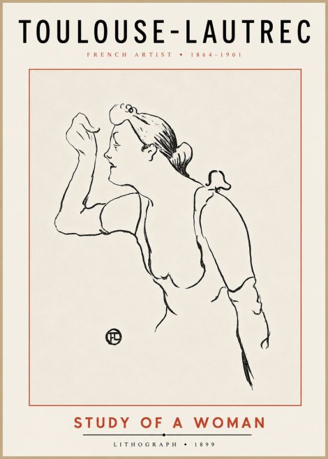 Toulouse-Lautrec Study of a Woman No4 - Affiche