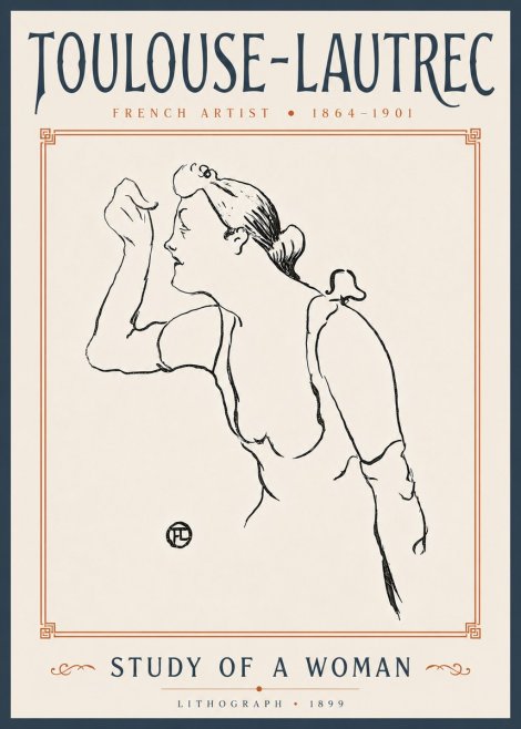 Toulouse-Lautrec Study of a Woman No6 - Affiche