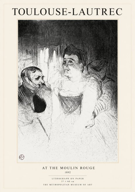 Toulouse-Lautrec At the Moulin Rouge No1 - Affiche
