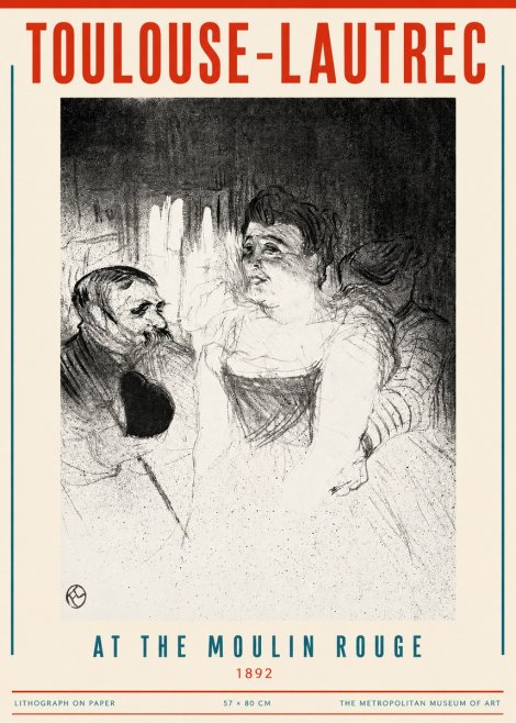Toulouse-Lautrec At the Moulin Rouge No2 - Affiche