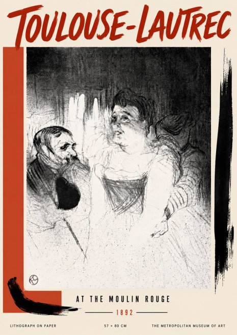 Toulouse-Lautrec At the Moulin Rouge No6 - Affiche
