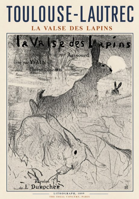 Toulouse-Lautrec La Valse Des Lapins No5 - Affiche