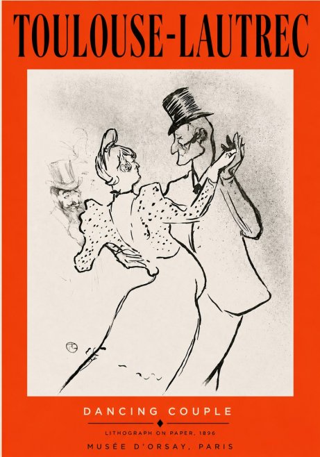 Toulouse-Lautrec Dancing Couple No3 - Affiche