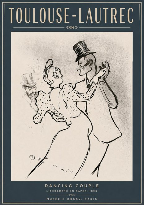 Toulouse-Lautrec Dancing Couple No4 - Affiche