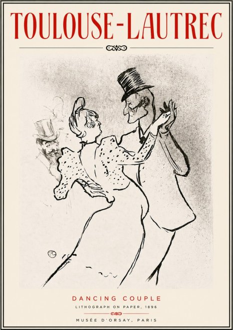 Toulouse-Lautrec Dancing Couple No5 - Affiche