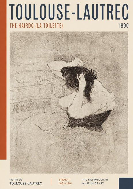 Toulouse-Lautrec The Hairdo (La Toilette) No2 - Affiche