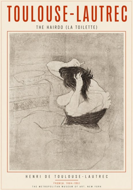 Toulouse-Lautrec The Hairdo (La Toilette) No3 - Affiche